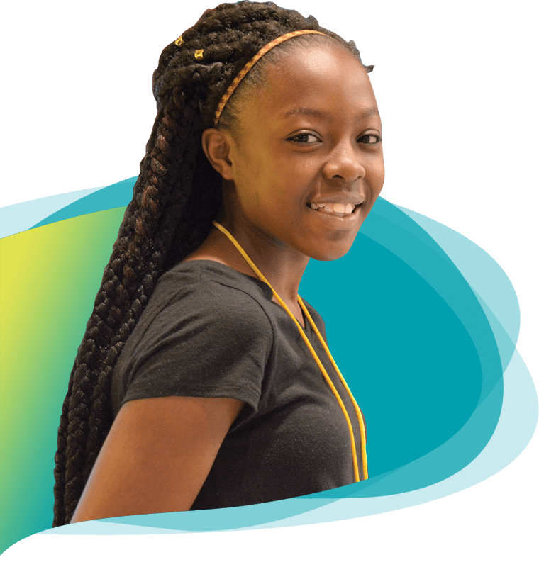 Black girl smiling at camera