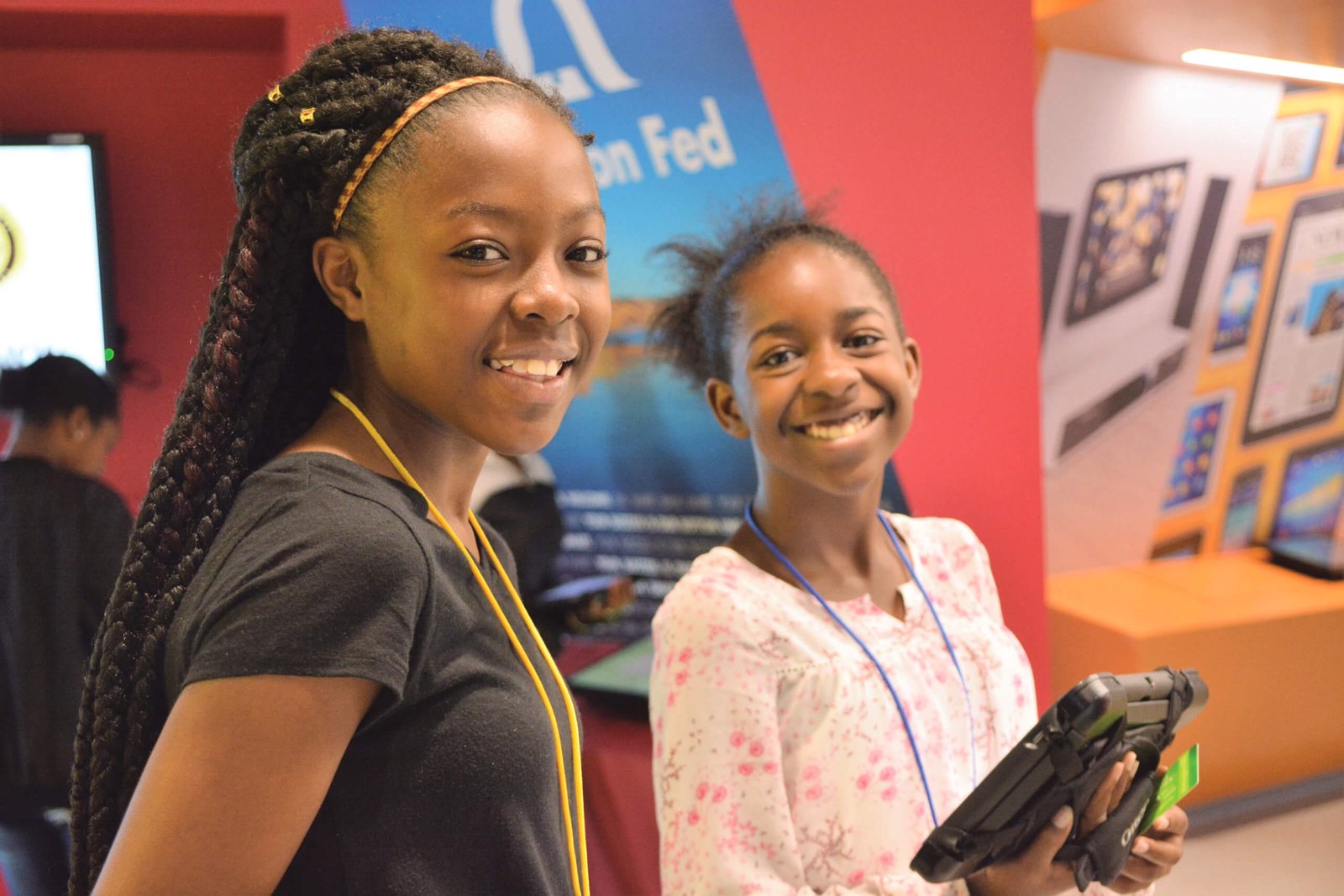 2 girls at Mission Fed JA program